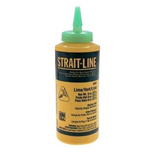 IRWIN Tools STRAIT-LINE 64907 High-Visibility Marking Chalk, 8-ounce, Green (64907) - size: 1 Count (Pack of 1)