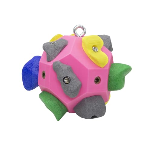 Customizable Boulder Block, Pinch Block, with 12 Mini Climbing Holds - Portable Plastic Grip Strength Trainer & Fingerboard Alternative - Home Gym Rock Climbing Gear - color: Pink