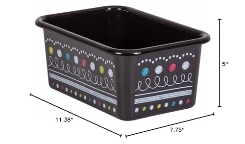 Teacher Created Resources Chalkboard Brights Small Plastic Storage Bin