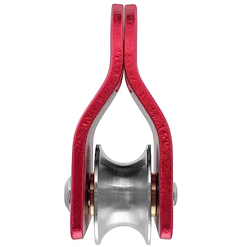 GM CLIMBING Micro Prusik Minding Pulley 25kN CE UIAA Certified 12mm Single Pulley Mobile Side Plates for Arborist Rigging Climbing Rescue - color: One Unit | Red