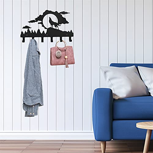 Wall Mounted Coat Rack 1Pc Iron Wall-Mounted Coat Clothes Hook Rack Wall-Mounted l Iron Wall Hook for Bedroom (15.72X9.43X1.18inch) Coat Rack Tree