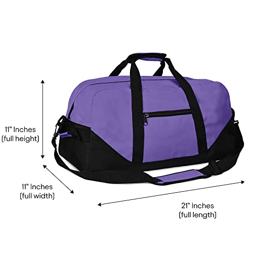 21" Large Duffle Bag with Adjustable Strap - color: Purple