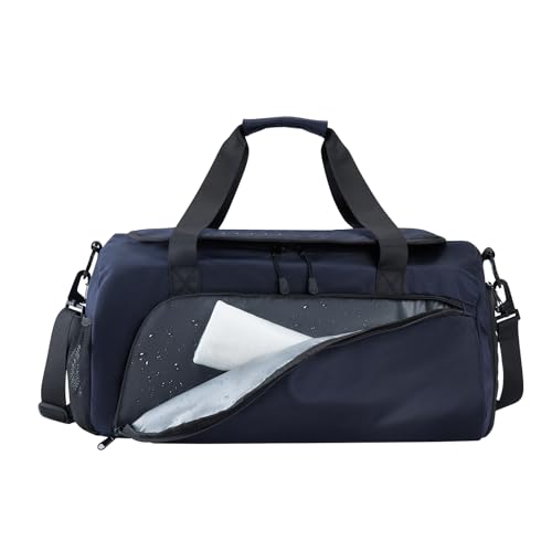 Gym Bag for Men Women With Shoe Compartment & Wet PocketWater Resistant Sports Gym Bag 、shoulder bag、messenger bag Carry On Duffel Bag forWeekend Overnight Traveling (blue) - color: blue