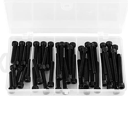 M6 x 30mm 35mm 40mm 45mm 50mm Hex Socket Head Cap Screws Bolts 12.9 Grade Alloy Steel, Black Oxide Finish, Metric Allen Hex Drive, Machine Fully Threaded, Assortment Kit 50PCS - size: M6 x 30/35/40/45/50mm (50PCS)