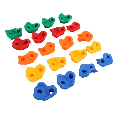 Rock Climbing Holds Set 20PCS Vibrant Multi Colored Wall Grips Gradual Adhesive for Kids PE Material
