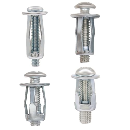 Bonsicoky 80Pcs Expansion Screw Petal Nut, M4 M5 M6 M8 | Secure Mounting Hardware Kit, Carbon Steel Jack Nut Fasteners, Silver Metal Insert, For Hollow Walls, Drywall and Sheet Metal - size: M4 M5 M6 M8