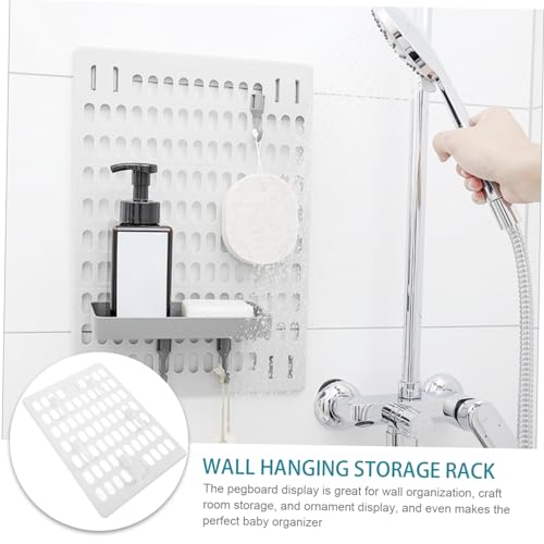 Zerodeko 1 Set Pegboard Wall Storage Rack with Hooks Easy to Install Hanging Board for Organizing Tools Supplies and Accessories Home Kitchen Bathroom and Garage