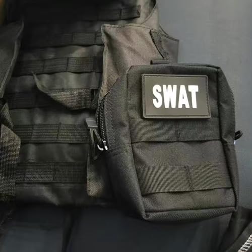 Azarxis Molle Pouches, Tactical Compact EDC Small Utility Pouch Waist Bags Sundries Storage Admin Organize Gear Gadget for Military Backpack - color: #03 Black - 5.91"x4.33" - 2 Pack