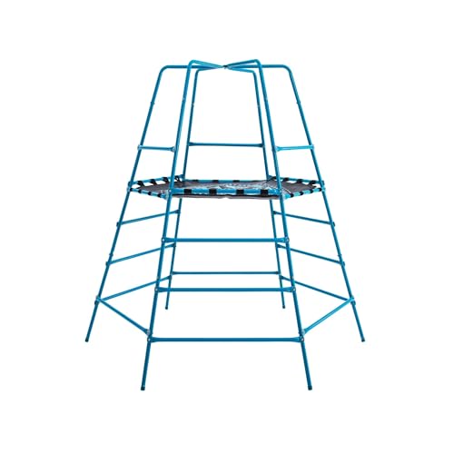 Explorer 2 Jungle Gym Climbing Set with Adjustable Steel Frame, Weather-Resistant Canopy & Platform, Outdoor Playset and Playground Equipment for Kids Ages 3-12, 220 lbs Capacity