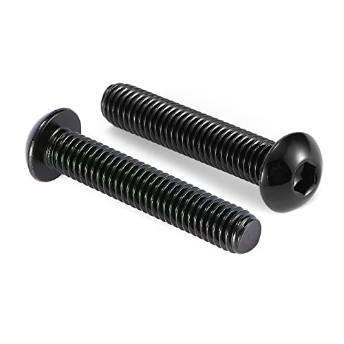 1/4-20 x 2 Button Head Socket Cap Bolts Screws, 20Pcs 304 Stainless Steel 18-8, Allen Hex Drive, Black Oxide by SG TZH(with Hex Spanner) - size: 1/4-20 x 2"