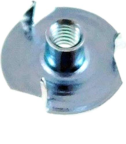 100 Pack T Nuts 10-32 3-Prong Zinc Plated Steel T-Nuts - 3 Pronged Tee Blind Nuts