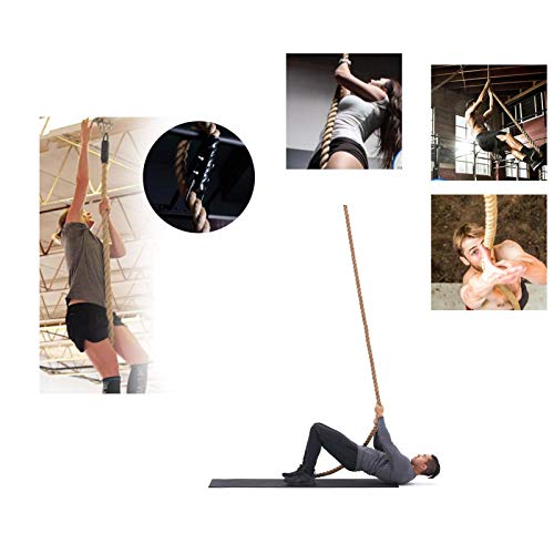 1.5” Climbing Rope Clamp,2 Sets Rope Climb Clasp Workout Rig Attachment Hook for Rope Climbing Garage Gym Fitness Equipment with Carabiner Eyehook Strength Training Home Indoor Safety