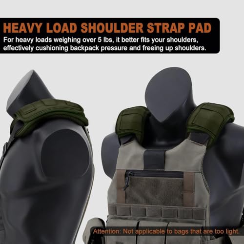 ZINMARK 2-Pack Tactical Shoulder Pad with Ultra-Thick Cushion for Vest Shoulder Straps and Backpacks, Comfort and Breathable - color: Dark green