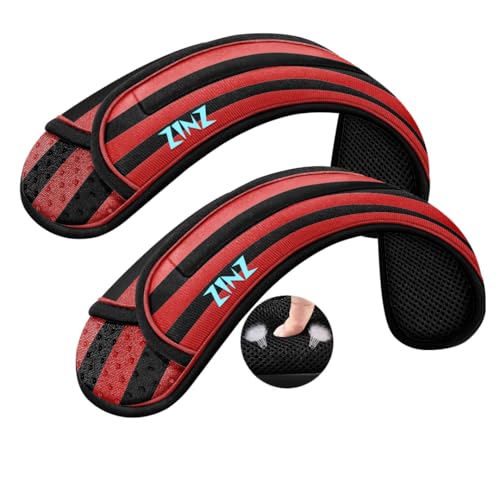ZINZ 2-Pack Universal Shoulder Pad with Ultra thick Cushion for Bag Luggage Bag Crossbody, Plus Long & Anti-Slip & Breathable,Black-Red-Black Stripes - color: Black-red-black Stripes