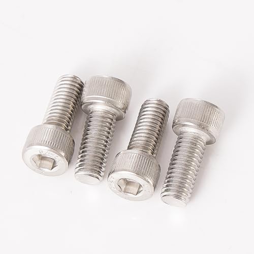 M6-1.0 Socket Head Cap Screws - 8/10/12/16/20mm Length Kit, 304 Stainless Steel (A2-70), Allen Drive,Bright Finish, Fully Threaded, 50-Piece Set - size: M6-8-20mm(50pcs)