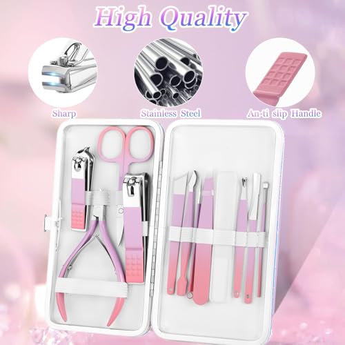 Aceoce Professional Manicure Pedicure Set Nail Clippers Kit Gifts for Women | Ultra Sharp Stainless Steel Nail Manicure Pedicure Tools,Cuticle Kit,Grooming Kits,Travel Nail Care Manicure Pedicure Kit