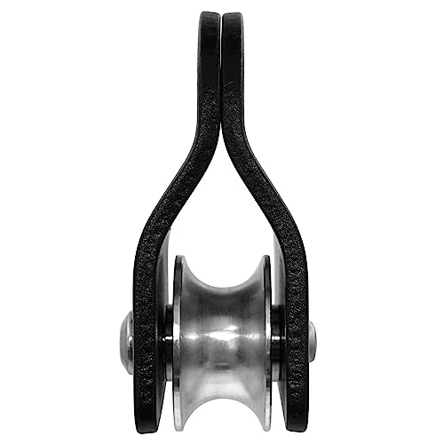 GM CLIMBING Micro Prusik Minding Pulley 25kN CE UIAA Certified 12mm Single Pulley Mobile Side Plates for Arborist Rigging Climbing Rescue - color: Pack of 2 | Black