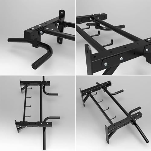 Multi-Position Wall-Punched Pull-Up Bar, Multi-Function Storage Hook Indoor Exercise Fitness Equipment, Strength Training Bar with Adjustable Handles, Load-Bearing 300 Kg