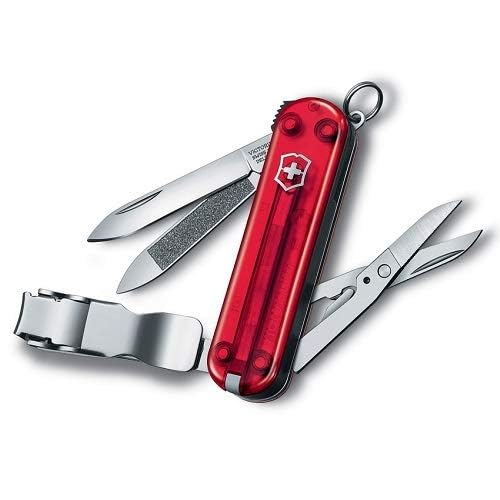 Victorinox 0.6463.T2 Folding Pocket Knife Nail Clip 580 - color: Translucent Red