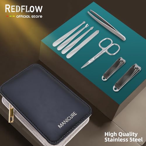Manicure Set 8 in 1 Stainless Steel Nail Clippers for Men,Manicure Kit for Women,Nail Grooming Kit,Nail Clipper Set,Personal Care Tools - color: Stainless Steel Black