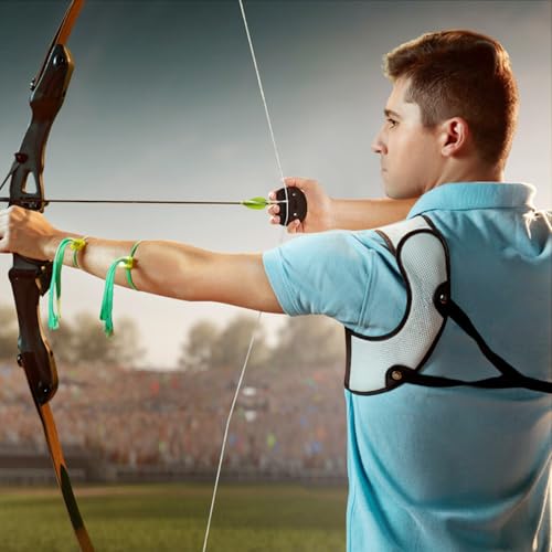 Ringsun Leather Archery Finger Tabs,Handmade Archery Finger Guard for Shooting Practice Gear, Recurve Bow Fingers Tab - color: Red Brown