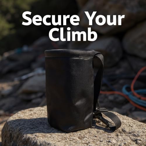 Rock Climbing Chalk Bag, Oxford Cloth 840D Bouldering Chalk Bag with Quick-Adjust Waist Belt, 7.5x4.9x4.9 in Lightweight Chalk Bag for Rock Climbing, Weight Lifting, Gymnastics