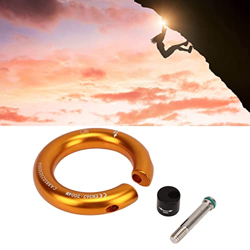 Rappel Ring, Rock Climbing O Ring Safe to Use Abrasion Resistance Uniform Force for Mountaineering - color: Gold