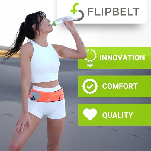 FlipBelt Classic Running Belt, Phone Holder for Running, Money Belt Pouch - color: Reflective Neon Yellow, size: Small
