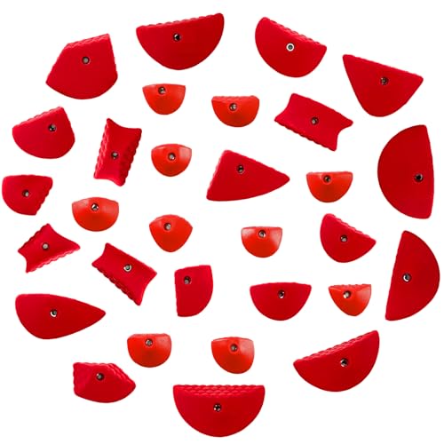 TRANGO Grip Hold Starter Kit - Indoor Climbing Wall Hardware - color: 30pcs Red, size: Abstract