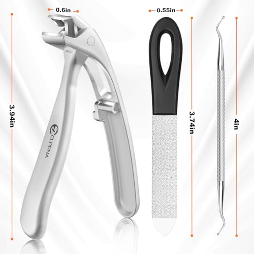 Toenail Clippers for Seniors, 2026 Upgrade Angled Head Nail Clippers for Men with Catcher, CLPPNA Ergonomic Toenails Clipper for Thick Toenails Long Handle, Sharp Wide Jaw Fingernail Clippers Adult - style: 3PCS(2025 Angled Sliver )