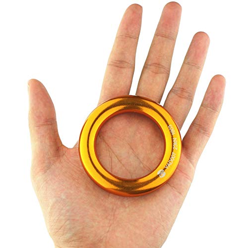PROND Aluminum Rappel Ring, Climb Perfect Tension Aluminum Alloy O-Ring, 23KN Rappel Rings for Rock Climbing Arborist and Hammock - color: Gold - 5 Pcs/Pack