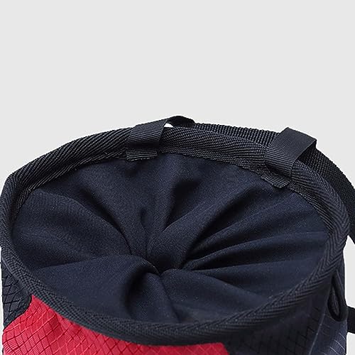 Climbing Chalk Bag Storage Pouch Adjustable Waist Belt Sock Gym Refillable Packaging for Rock Climbing Hunting Sports Bouldering Deadlifting - color: Red
