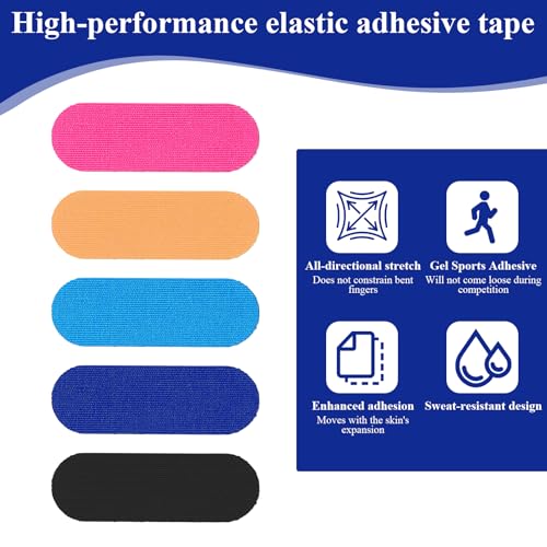Bowling Tape, Bowling Finger Tape, 100PCS Bowlers Thumb Tapes 5 Colors Bowling-Tape for Fingers for Bowlers Exercise Sport (7.5x2.5 cm