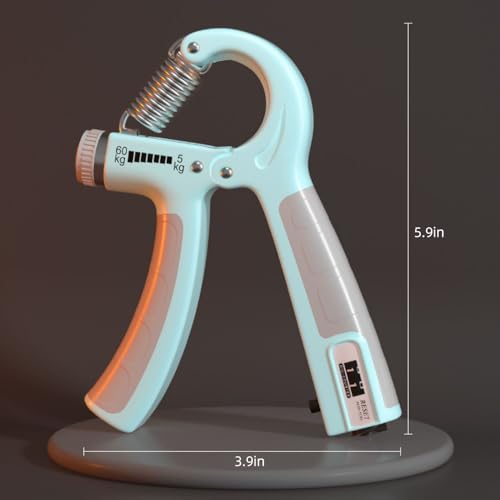 Adjustable Hand Grip Strengthener with Mechanical Counter, 11-132 Lbs (5-60kg) for Forearm & Hand Training – 1 Pack - color: Gray-Black Mechanical Counter