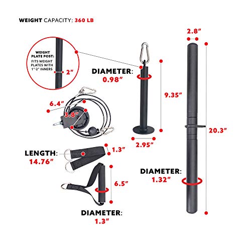 Sunny Health & Fitness Power Cage Squat Rack Attachments for Home Gym | Strength Training, Expanded Workout Variety, Durable Construction, Secure Fit, Quick Installation, Versatile Exercise Support - style: LAT Pull Down