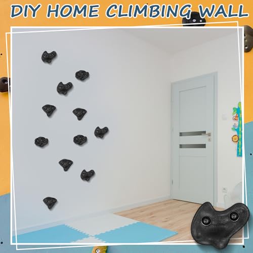Soulchen 20 Pcs Rock Climbing Holds for Climber 3 Shapes Extra Large Rock Climbing Stones Wall Grips with Wrench, Screw for Indoor and Outdoor Playground Backyard Park Play Set Back to School Gift