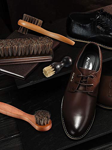 Youngjoy 6 Pieces Horsehair Shine Shoes Brush Kit Polish Dauber Applicators (B) - style: Style B