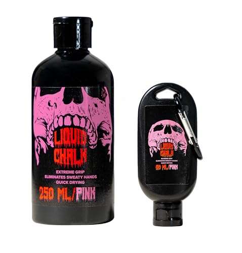 Zone Athletics Premium Liquid Chalk for Powerlifting, Climbing, Weightlifting - color: Pink (8 oz & 1.5 Combo)