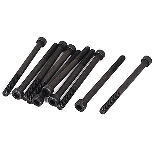 uxcell M5x65mm 12.9 Alloy Steel Hex Socket Screws Partially Threaded Bolt Black 10Pcs - size: M5x65mm