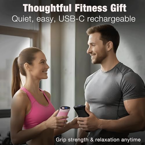 Digital Grip Strength Trainer, 0–440 lb Hand Gripper Strengthener with Real-Time Display (No Sound), 2 Modes: Test & Smart Vibration, Ergonomic Hand Grip & Forearm Strengthener, USB-C Rechargeable Hand Exerciser - color: Pink