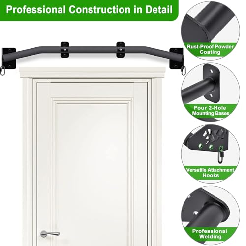 SELEWARE Heavy Duty Wall Mount Pull Up Bar, Joist Mount Chin Up Bar for Doorway, Sturdy Steel Construction, w/Resistance Band Hooks, Fits 32"/36" Wall Studs for Home Gym Strength Training - size: B: 36" x 1.6" Dia Grip