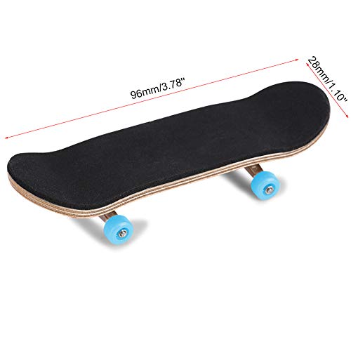 Tyenaza Finger Skateboard Wooden Fingerboard Toy Professional Stents Skate Set Stress-Relieving Children's Gifts Finger Skateboard(Dark Blue) - color: Dark Blue