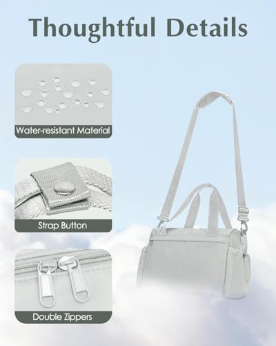 Small Gym Bag, Mini Gym Bag with Yoga Mat Holder & Wet Compartment, Gray | Yoga Mat Bag, Water Bottle Pocket, Detachable and Adjustable Shoulder Strap, Mini Duffle Bag for Workout Travel Dance - color: Gray