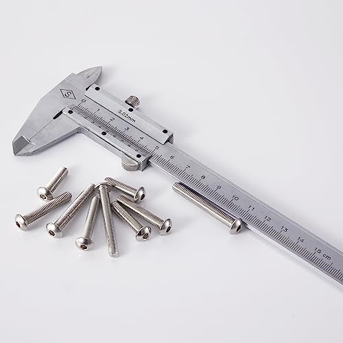 M5 x 40mm 45mm 50mm 55mm 60mm Button Head Socket Cap Screws Bolts, Stainless Steel 304, Metric Allen Hex Drive, Bright Finish, Fully Threaded, Assortment Kit 25PCS - size: Button M5x40-60 mm