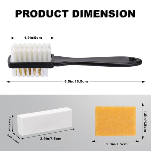 XANGNIER Suede Shoe Cleaner Kit for Birkenstock,3 Pcs Suede & Nubuck Care Set-2-In-1 Shoe Cleaning Brush,Suede Eraser and Glue Eraser for Sandals,Clogs,Leather Footbeds,Boots,Sneaker,Furniture