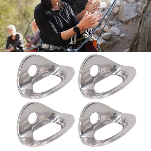 HERCHR 10 Pcs Bolt Hanger, 25KN 316 Stainless Steel Rock Climbing Hanger Anchors, Silver Bolt Anchor Hooks Strap Ring for Hammock, Gym, Aerial Work, Caving, Rappelling, Rescue, Trailer Tie-Downs