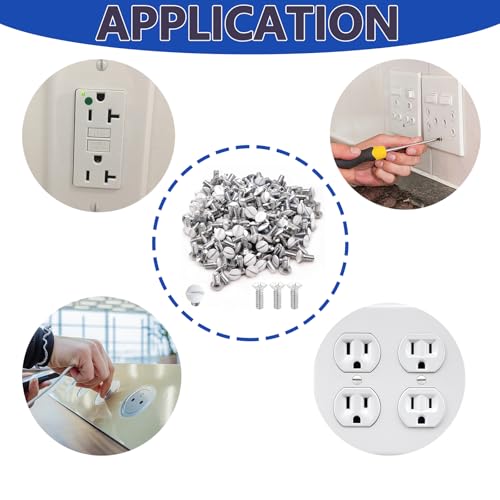 25 pcs 1.2" Wall Plate Screws, White Outlet Screws 6-32 Thread Light Electrical Cover Panel Switch Plate Screws(White) - color: White, size: 1.2"