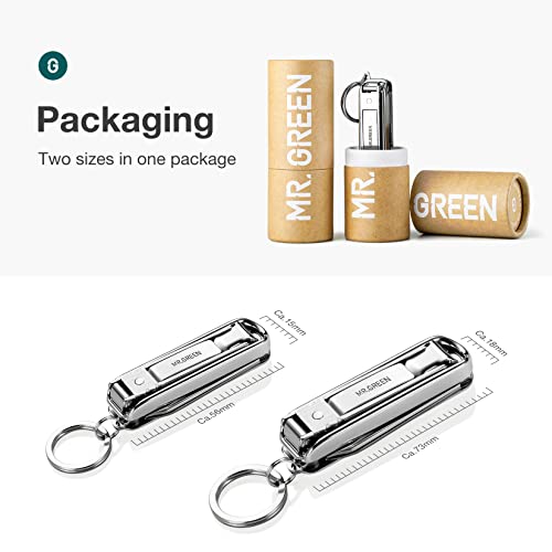 MR.GREEN Multifunctional Nail Clippers Stainless Steel Six Functions Nail Cutter Nail Files Small Knife Scissors (Small) - size: Small