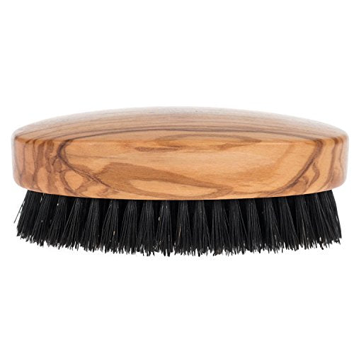 Fendrihan Genuine Boar Bristle and Olivewood Military Hair Brush, MEDIUM STIFF Bristle, Made in Germany - color: Olivewood