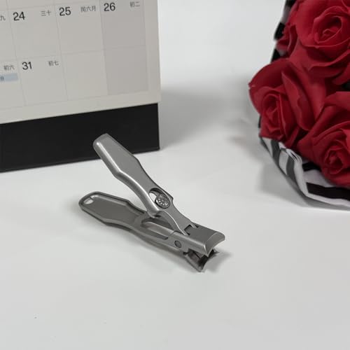 German Heavy Duty Nail Clippers for Thick Nails - Ultra Sharp Stainless Steel Clippers with Wide Jaw Opening & Anti-Splash Catcher - Ideal for Seniors, Men & Women with Safety Lock - style: Large Silver Nail Clipper